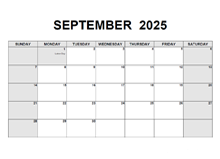 September 2025 PDF Calendar