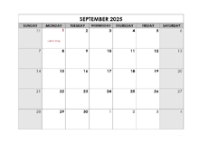 September 2025 Printable Calendar