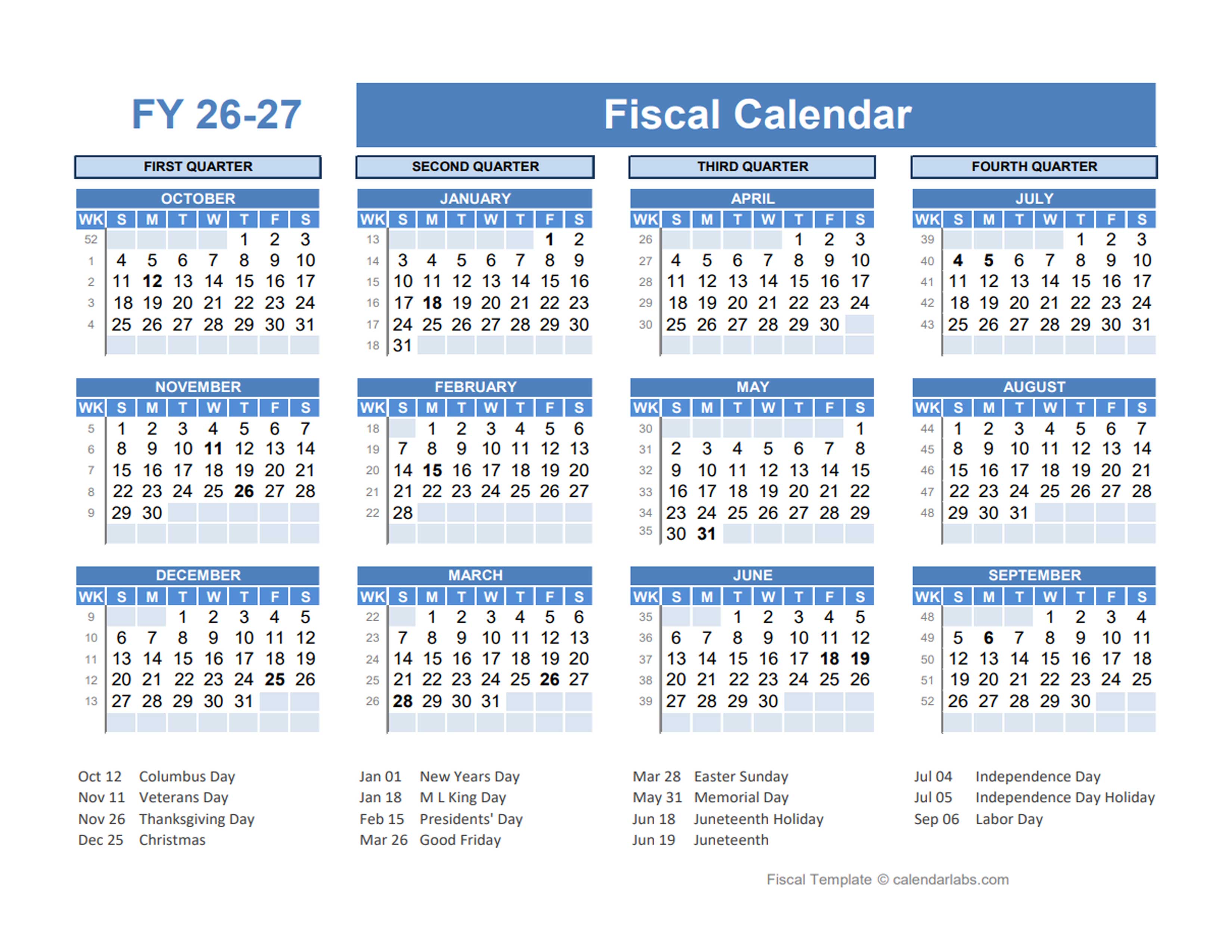 Fiscal Planner Template 2026-27 - Free Printable Templates