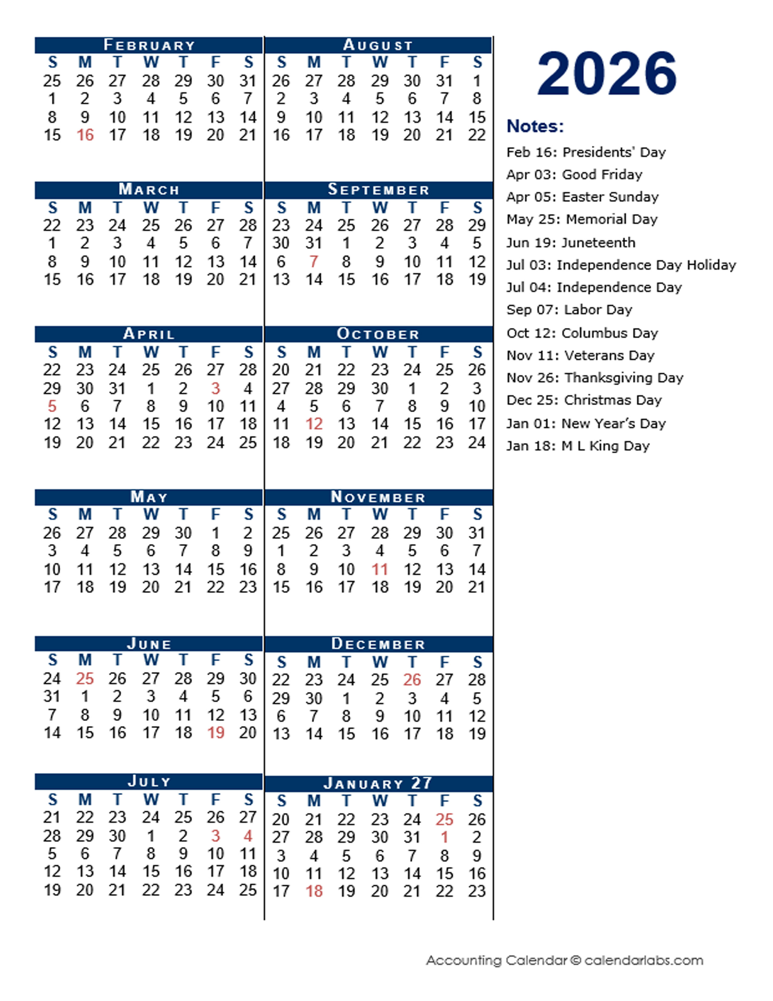 2026 Fiscal Period Calendar 4-4-5 - Free Printable Templates