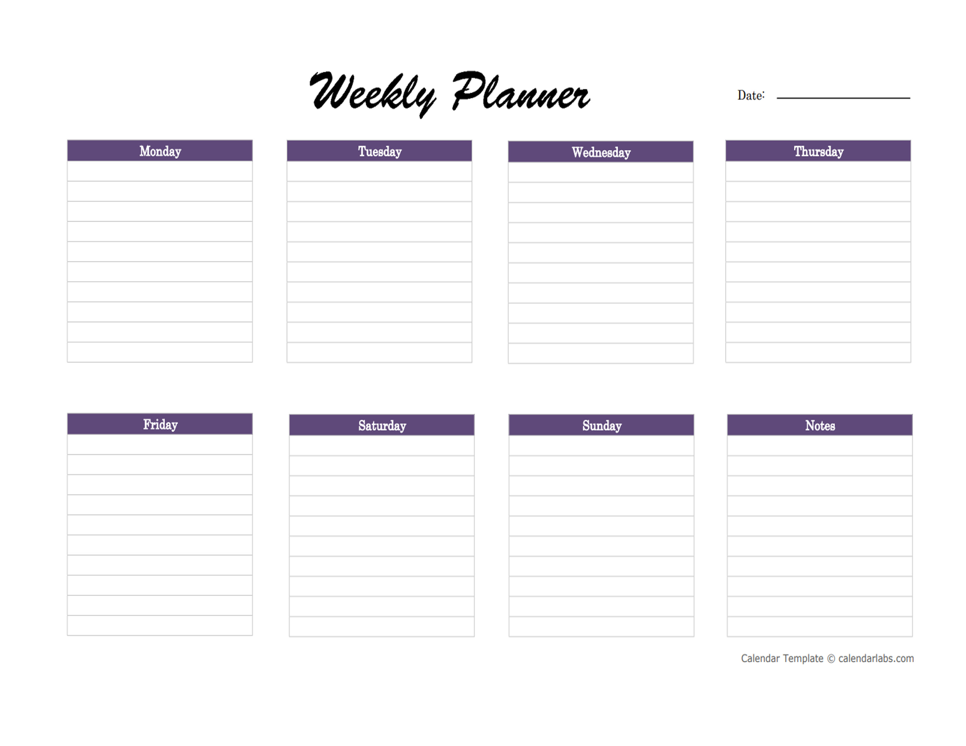 Free Weekly Onenote Planner - Free Printable Templates