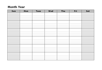 Monthly Blank Calendar