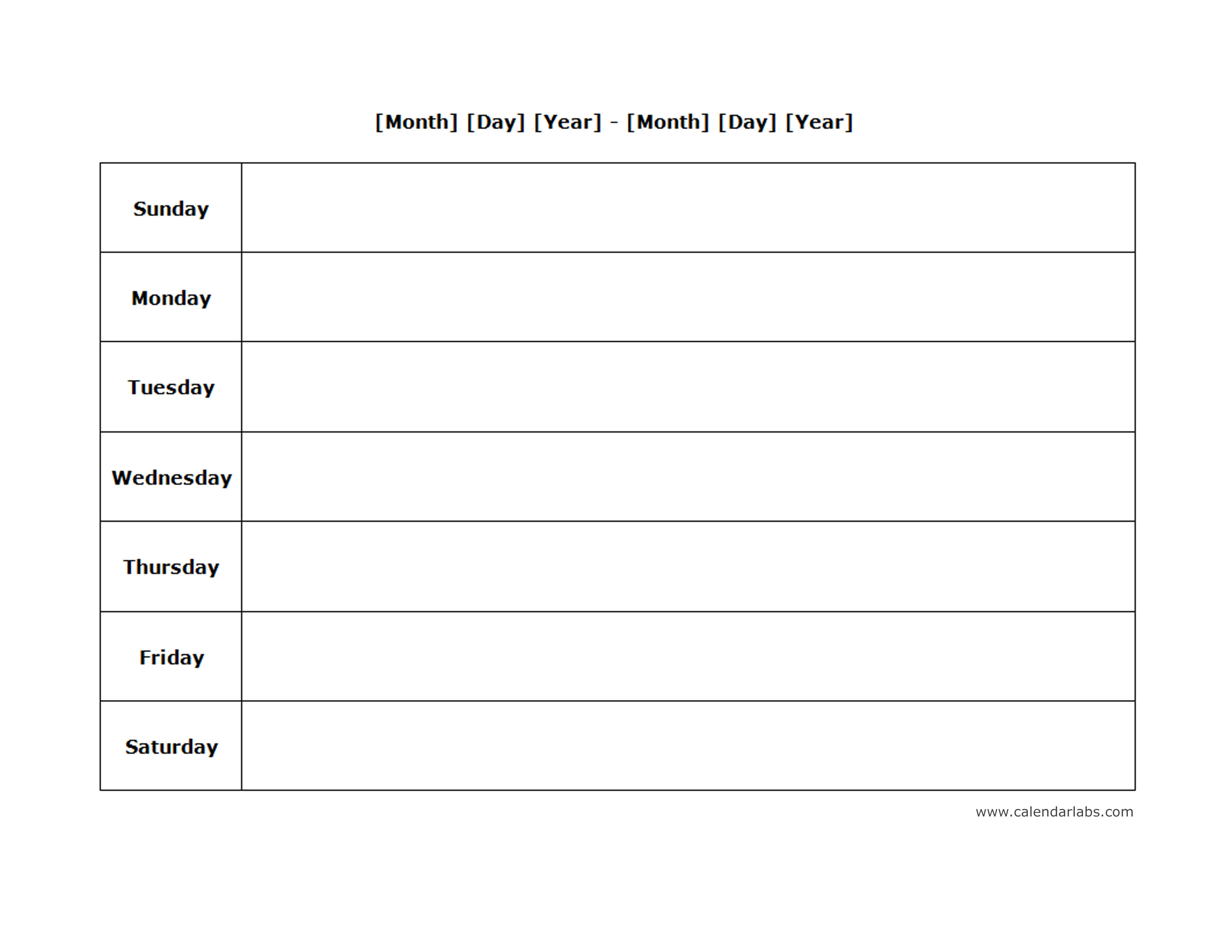 26 blank weekly calendar templates pdf excel word 26 blank weekly