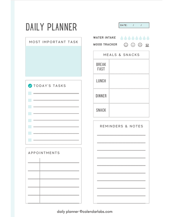 Daily Planner Printable Pdf - Free Printable Templates