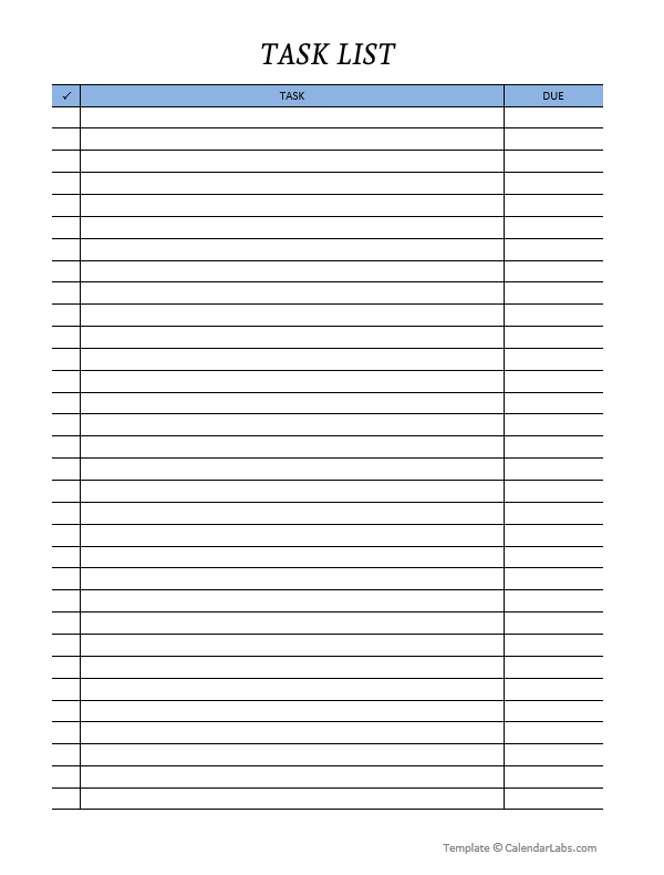 Daily Task Employee Task List Template Free Printable Templates