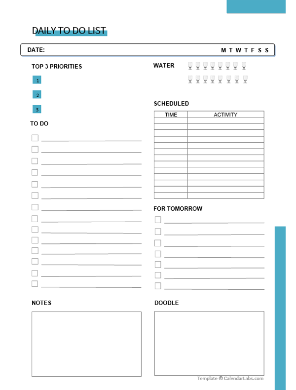 Daily To Do List Template Free Printable Templates