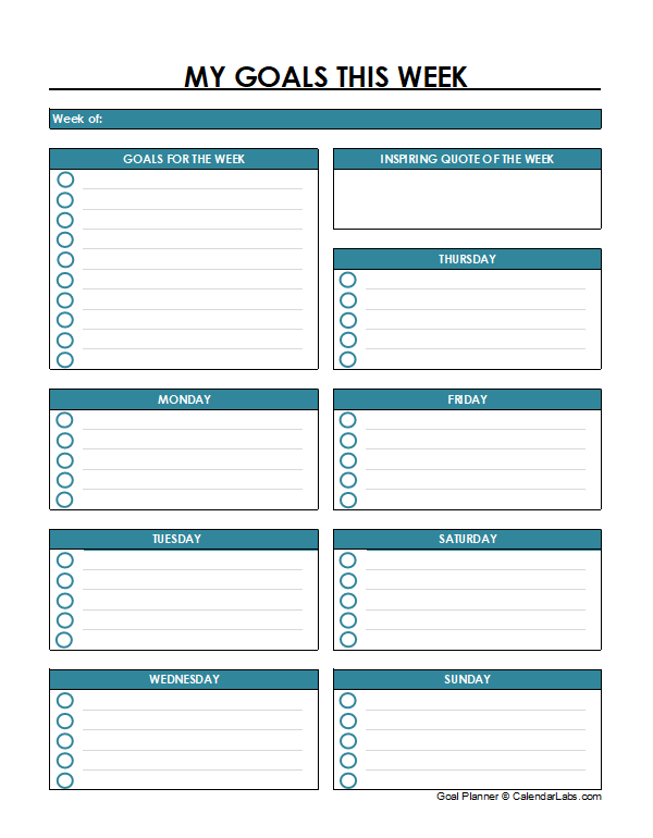 Free Goal Planner Template - Free Printable Templates