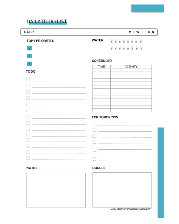Printable Daily To Do List Planner Free Printable Templates