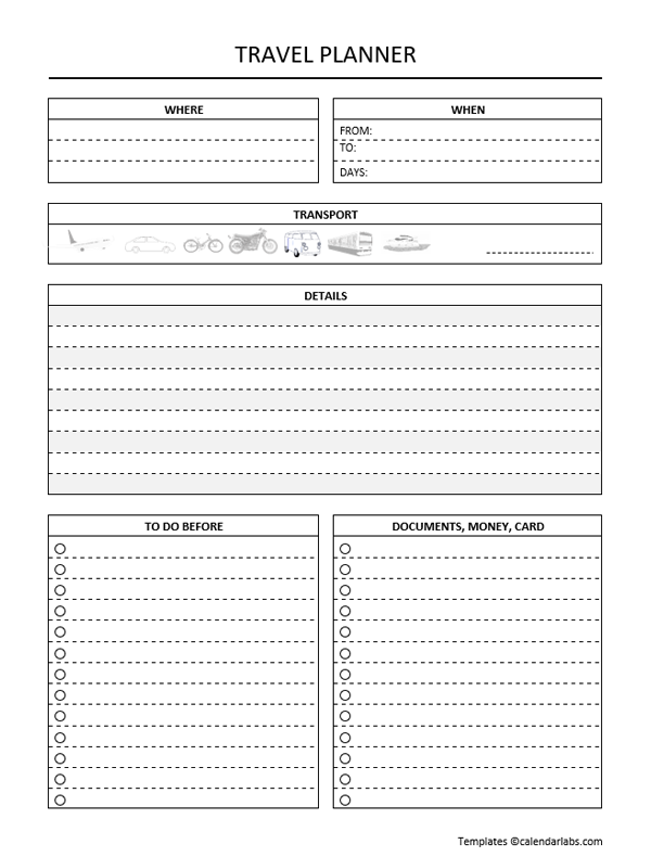 Travel Itinerary Template Pdf Free Infoupdate