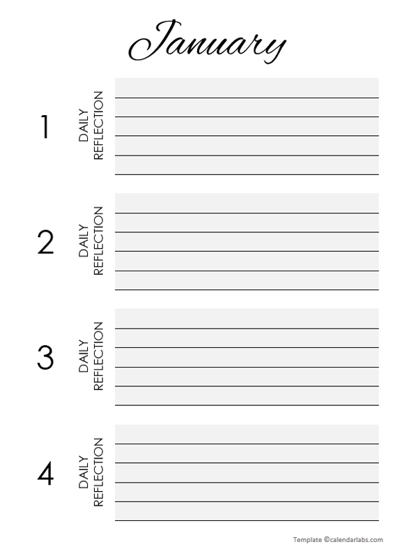 Self Reflection Journal Template Free Printable Templates