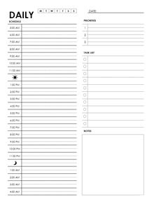 Free Printable Daily Planner Templates [Excel, PDF, Word] Digital