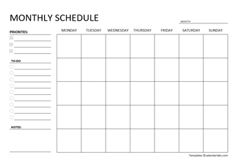 work schedule calendar template