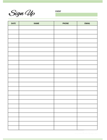 Sign Up Sheet Templates CalendarLabs