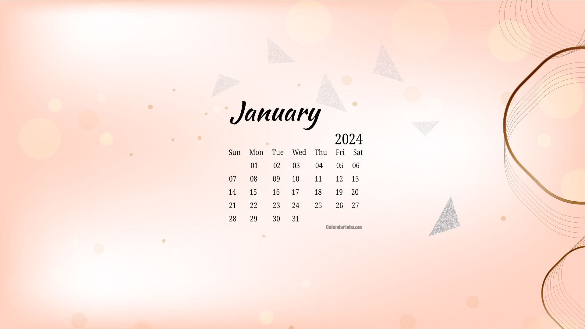 January 2024   Calendar Cute Glitter 1920x1080 