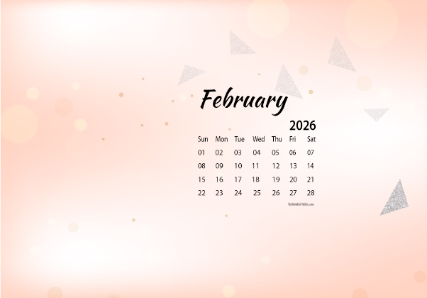 February 2026 Wallpaper Calendar Cute Glitter.png