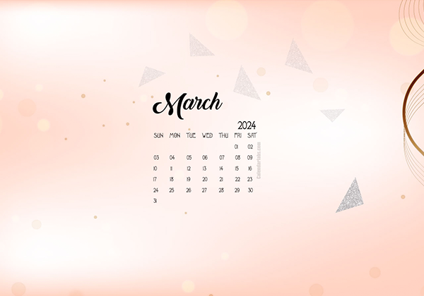 March 2024   Calendar Cute Glitter 