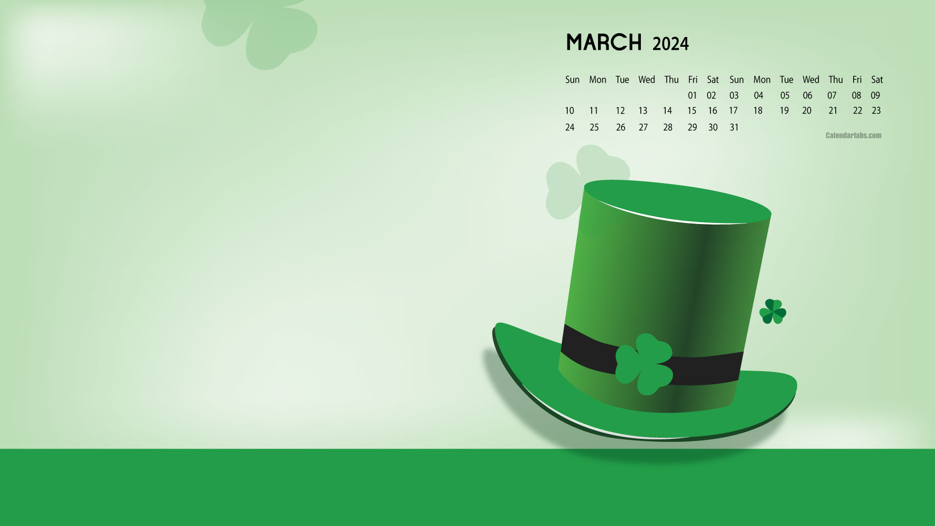 March 2024   Calendar Patricks Day 1920x1080 