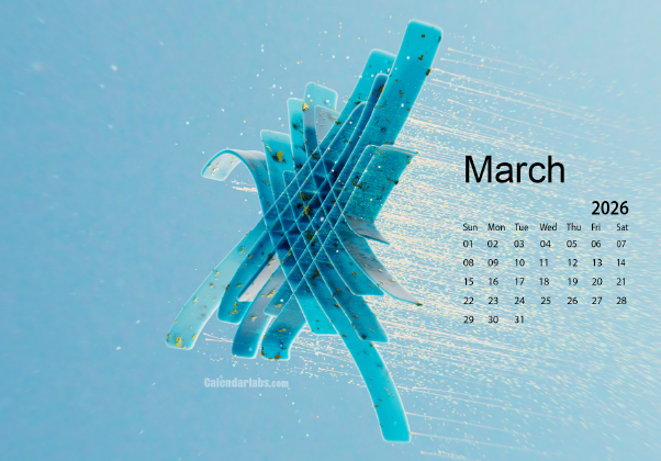 March 2026 Wallpaper Calendar Blue Theme.png
