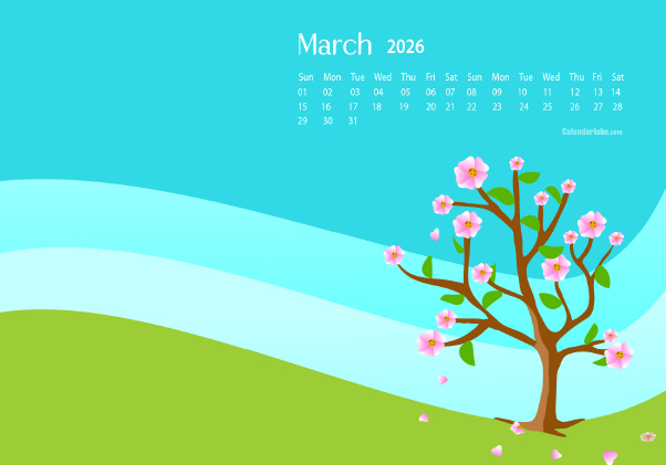 March 2026 Wallpaper Calendar Spring.png