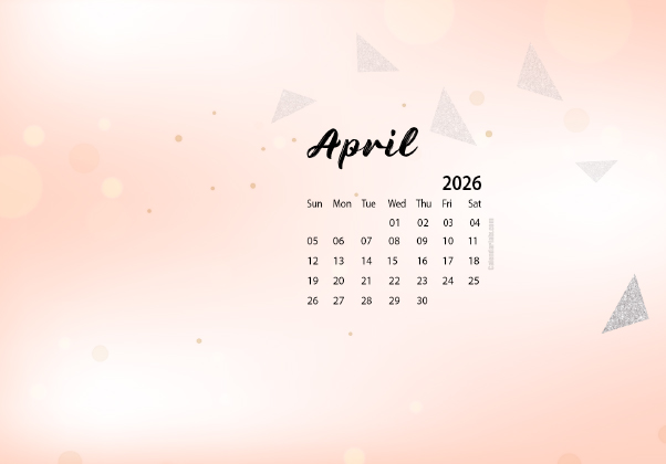 April 2026 Wallpaper Calendar Cute Glitter.png