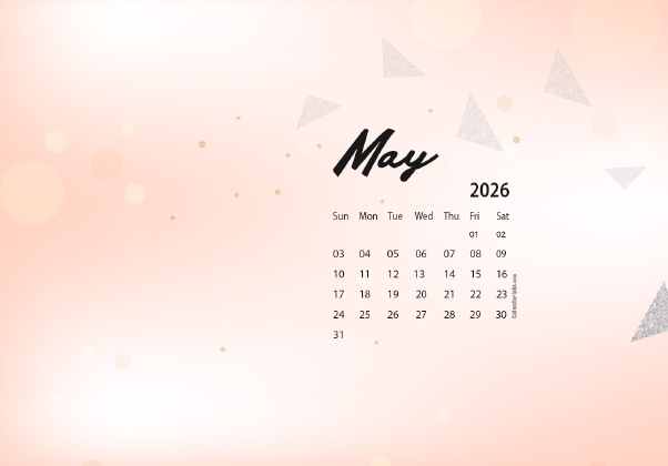 May 2026 Wallpaper Calendar Cute Glitter.png