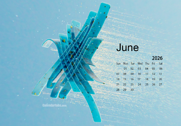 June 2026 Wallpaper Calendar Blue Theme.png