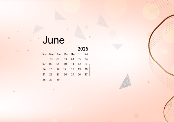 June 2026 Wallpaper Calendar Cute Glitter.png