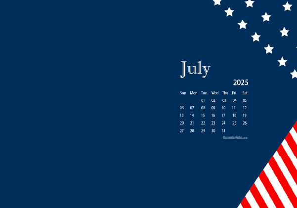 July 2025 Wallpaper Calendar Independence Day.png