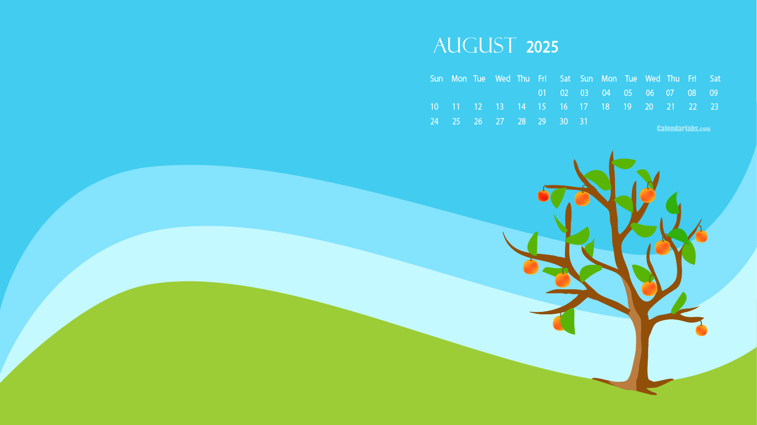 August 2025 Desktop Wallpaper Calendar CalendarLabs