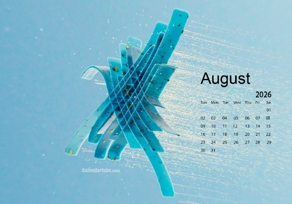 August 2026 Wallpaper Calendar Blue Theme.png