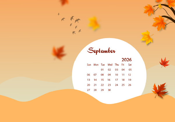 September 2026 Wallpaper Calendar Autumn.png