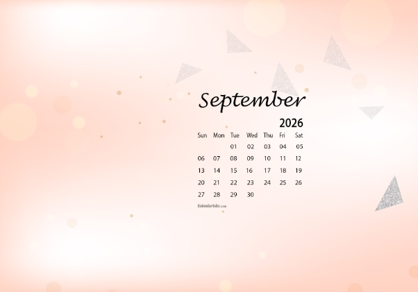 September 2026 Wallpaper Calendar Cute Glitter.png