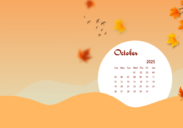 October 2025 Wallpaper Calendar Autumn.png