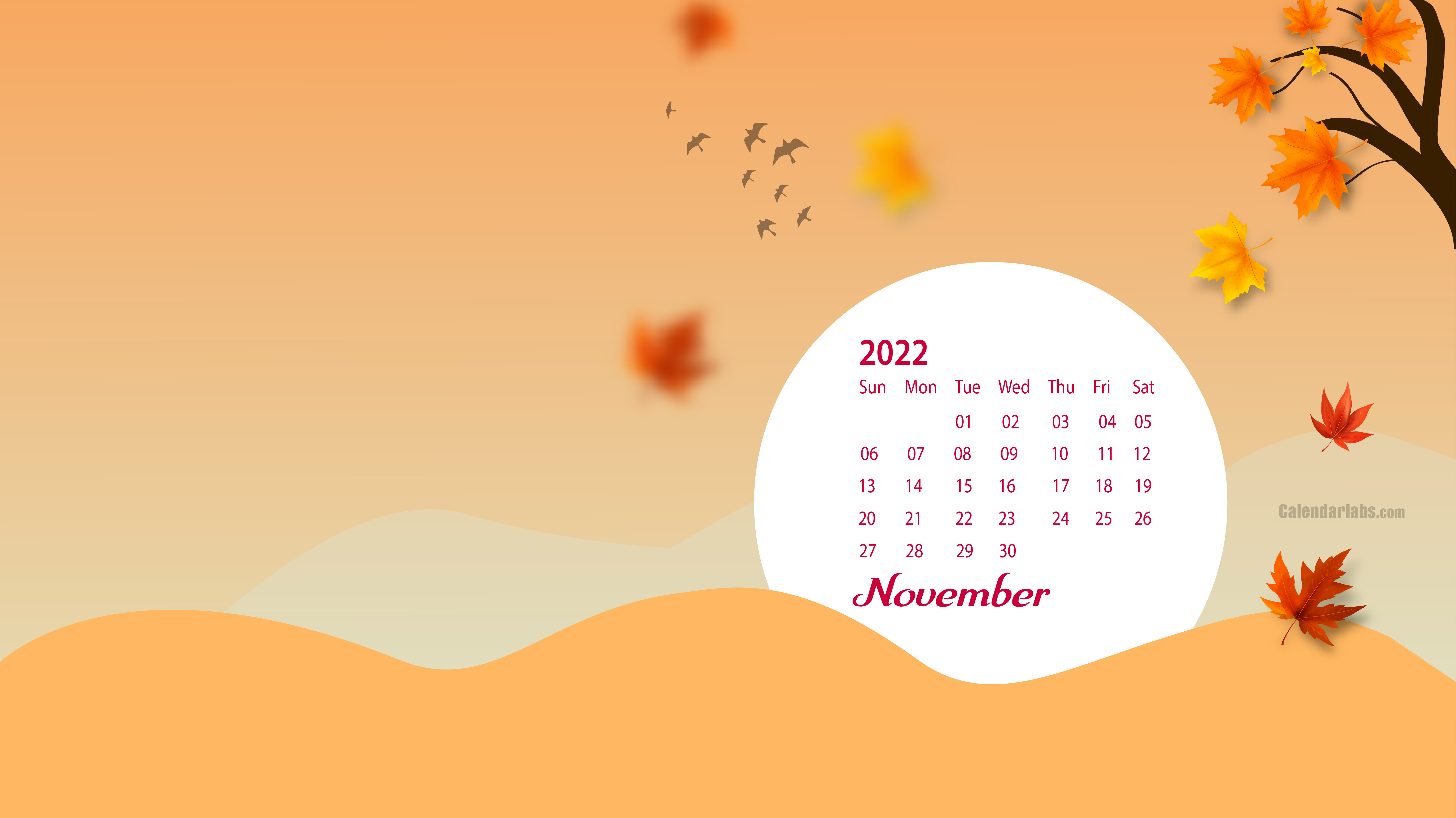 November 2022 Desktop Wallpaper Calendar - CalendarLabs