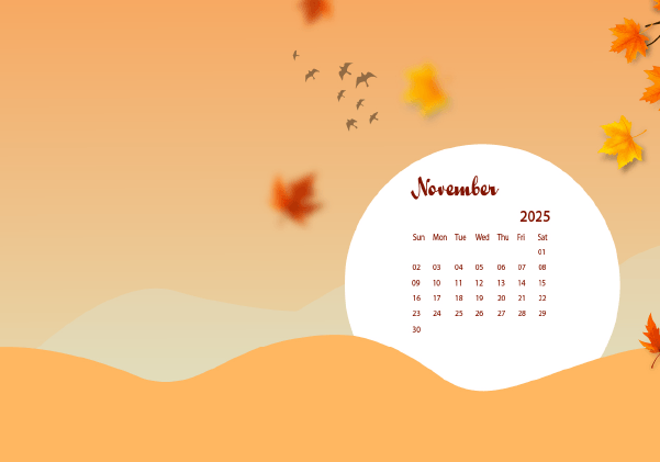 November 2025 Wallpaper Calendar Autumn.png