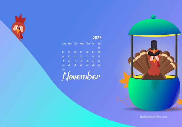 November 2025 Wallpaper Calendar Thanksgiving Day.png