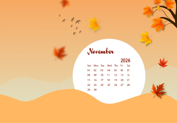 November 2026 Wallpaper Calendar Autumn.png