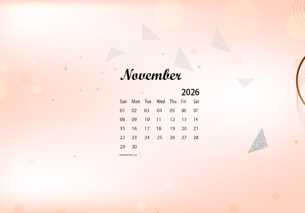 November 2026 Wallpaper Calendar Cute Glitter.png