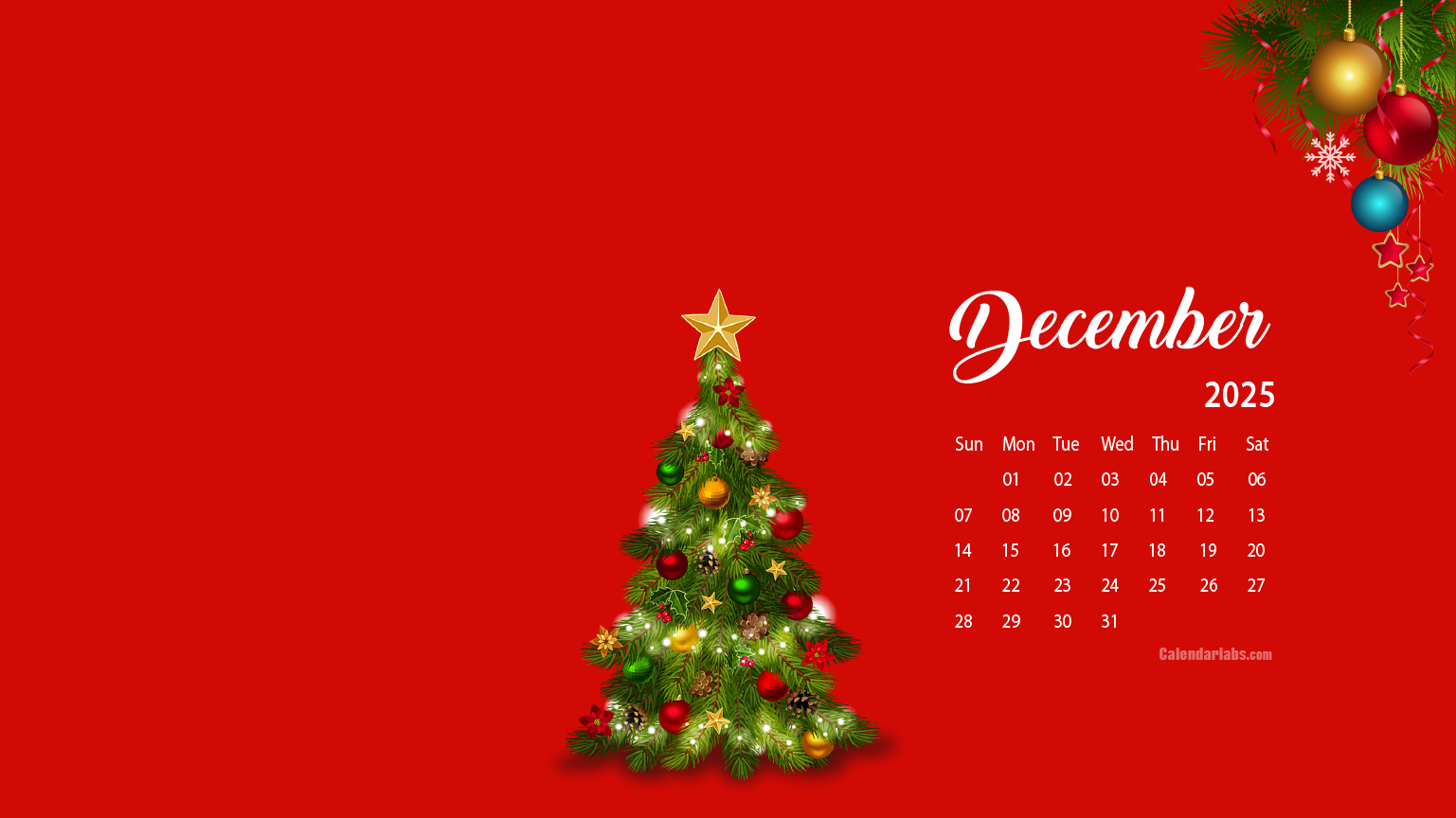 December 2025 Desktop Wallpaper Calendar CalendarLabs