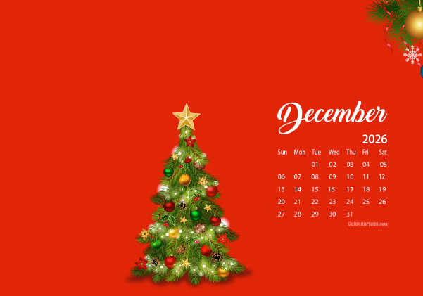 December 2026 Wallpaper Calendar Christmas Tree.png