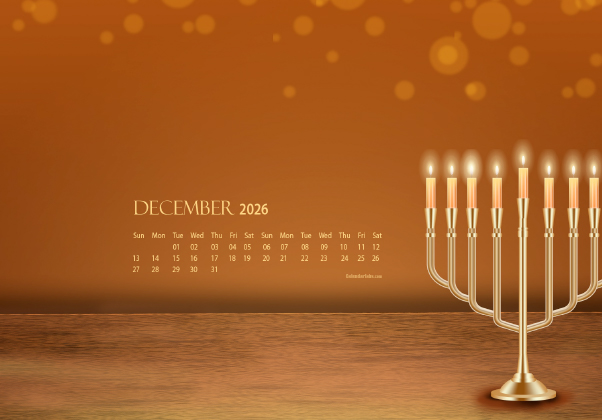 December 2026 Wallpaper Calendar Hanukkah.png